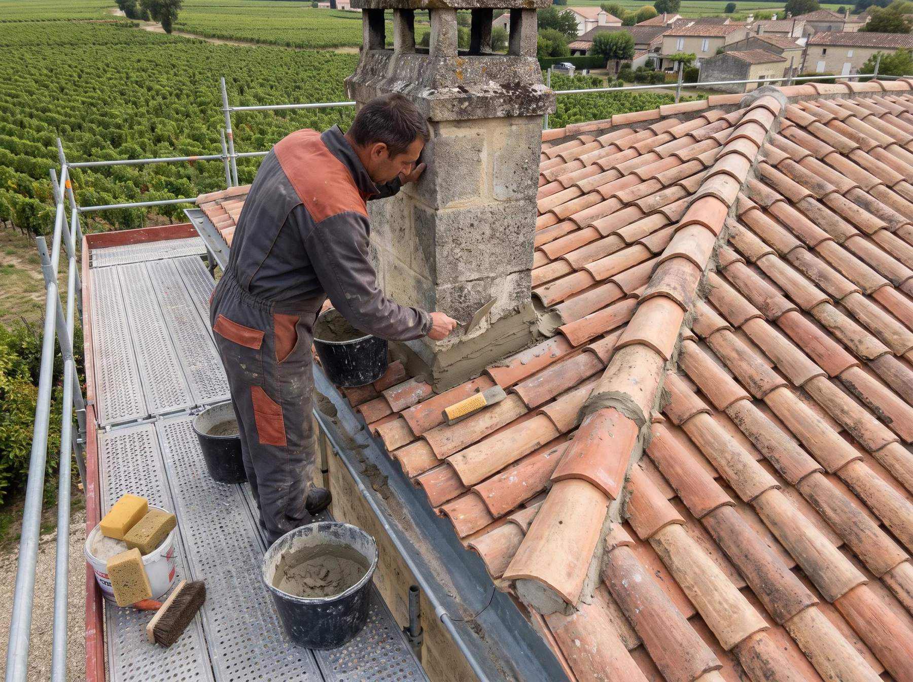 Maçonnerie de toiture et faîtage
